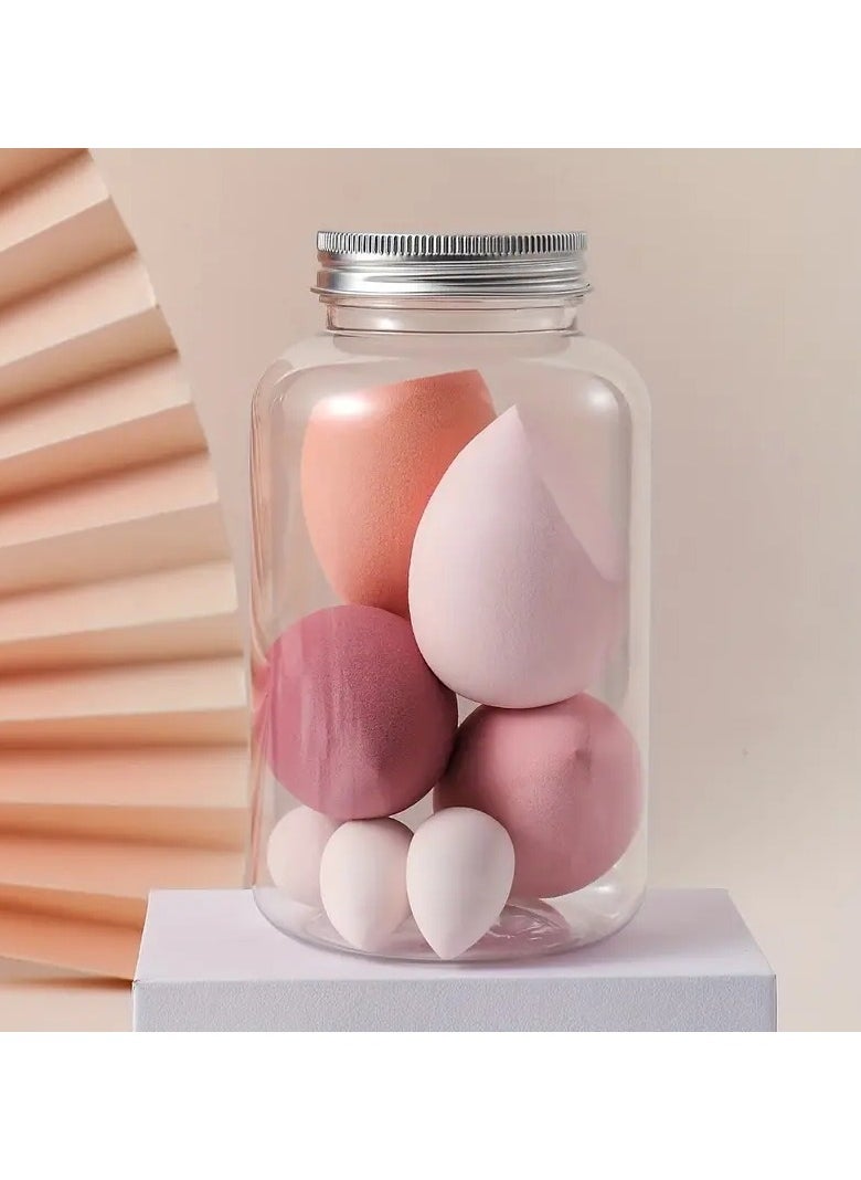 ORiTi 7Pcs Makeup Sponge Beauty Blender Set With 1 Storage Box Soft Wet Ad Dry Use Blender Sponge For Liquid Cream And Powder - Purple  - Image 5