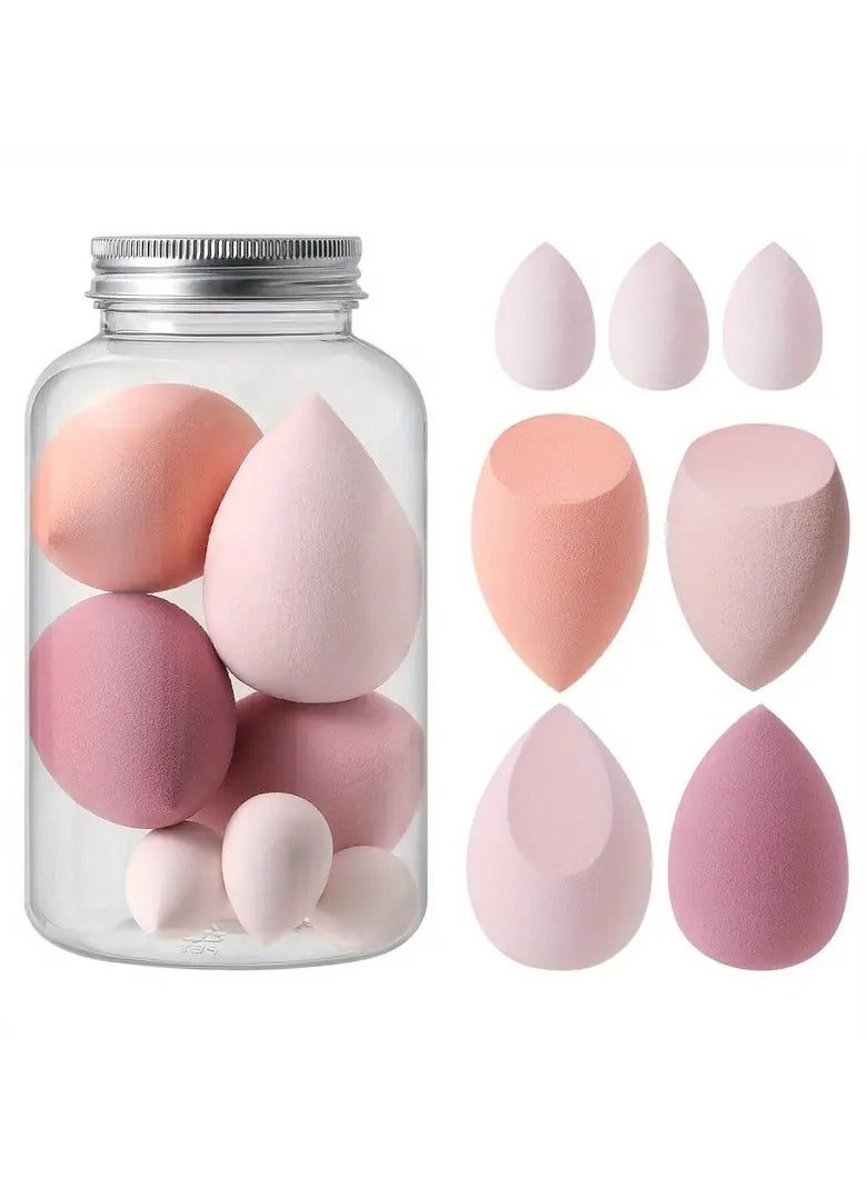 ORiTi 7Pcs Makeup Sponge Beauty Blender Set With 1 Storage Box Soft Wet Ad Dry Use Blender Sponge For Liquid Cream And Powder - Purple  - Image 2