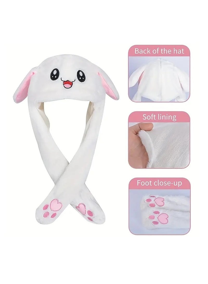 Gonice Glowing Plush Moving Rabbit Hat, Funny Glowing And Ear Moving Bunny Hat Cap  - Image 5