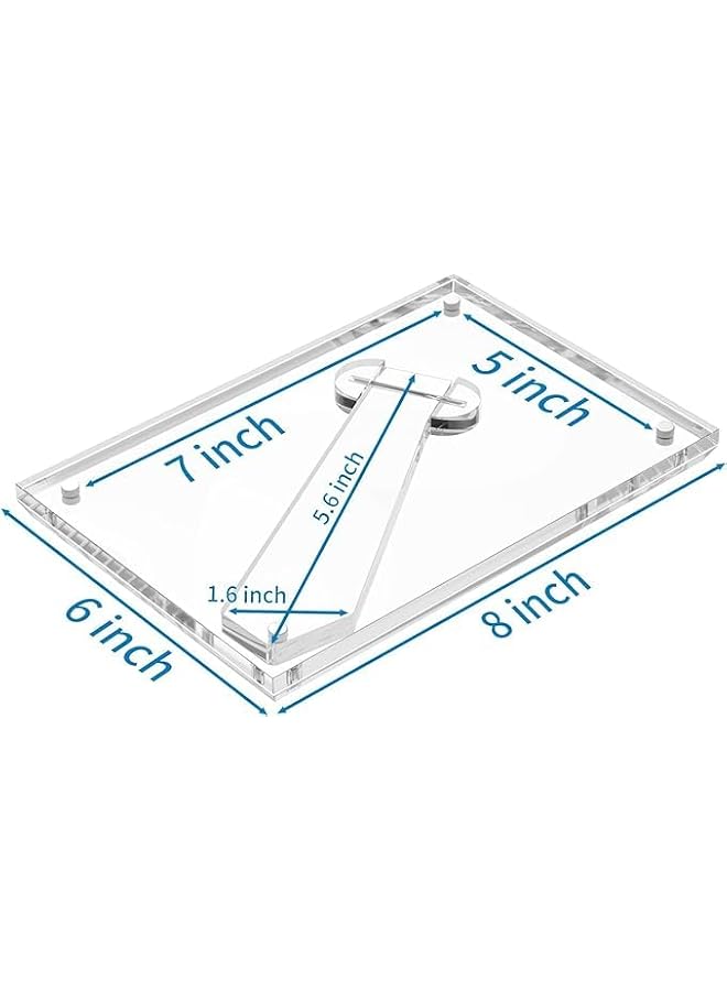 The Bros Acrylic Picture Frame 3 Piece Set, Clear Picture Frame with Stand, Magnetic Picture Frame for Home, Office Desktop Horizontal or Vertical Display. - Image 3