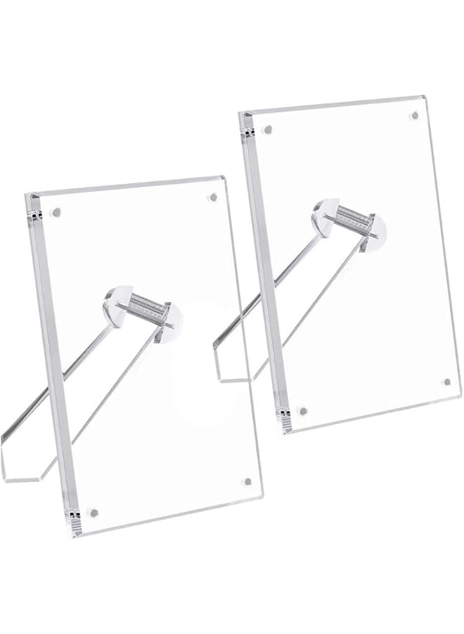 The Bros Acrylic Picture Frame 3 Piece Set, Clear Picture Frame with Stand, Magnetic Picture Frame for Home, Office Desktop Horizontal or Vertical Display. - Image 2