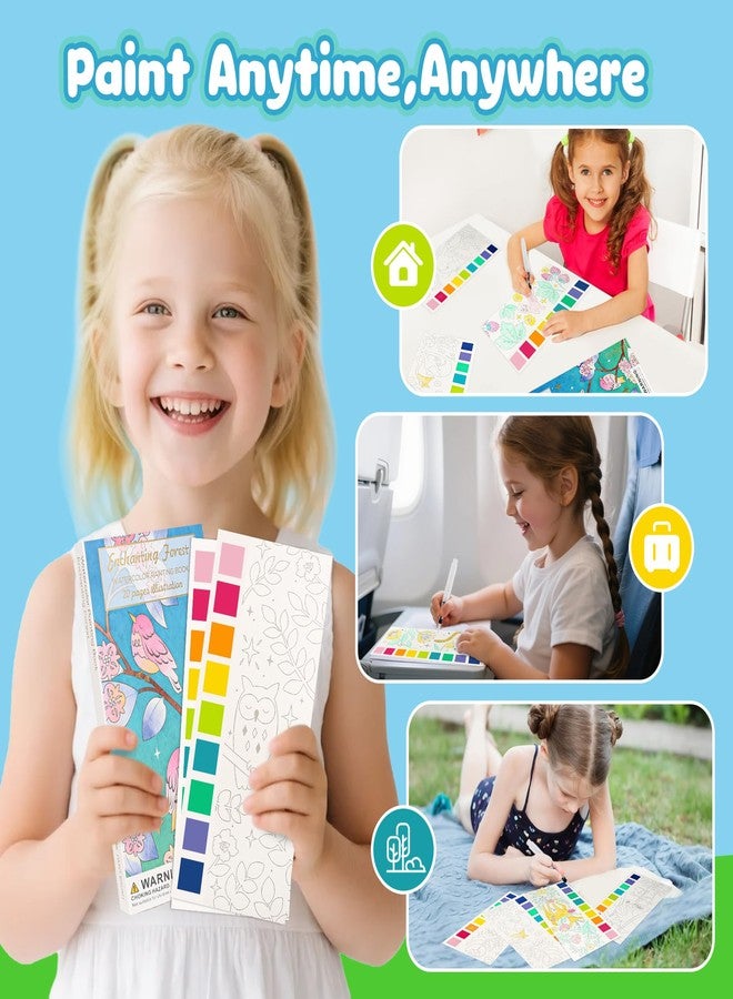 JCREN Watercolor Painting Books, Pocket Watercolor Painting Coloring Kit, Paint with Water Bookmarks Travel Activity Party Favors for Kids Toddlers Gifts for Boys and Girls - Image 5