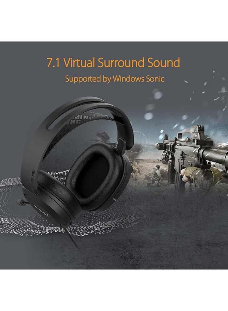 ASUS TUF Gaming H1 Gen II Wired Gaming Headset, 40mm Essence Drivers, USB-A, Virtual 7.1 Surround Sound, Lightweight 297g, Metal Suspension Headband, Alcohol-Resistant Ear Cushions, Inline Controls for Volume/Mic/7.1 Toggle, PC & PlayStation 4/5 Compatible | 90YH044B-BHUA00 - Image 5