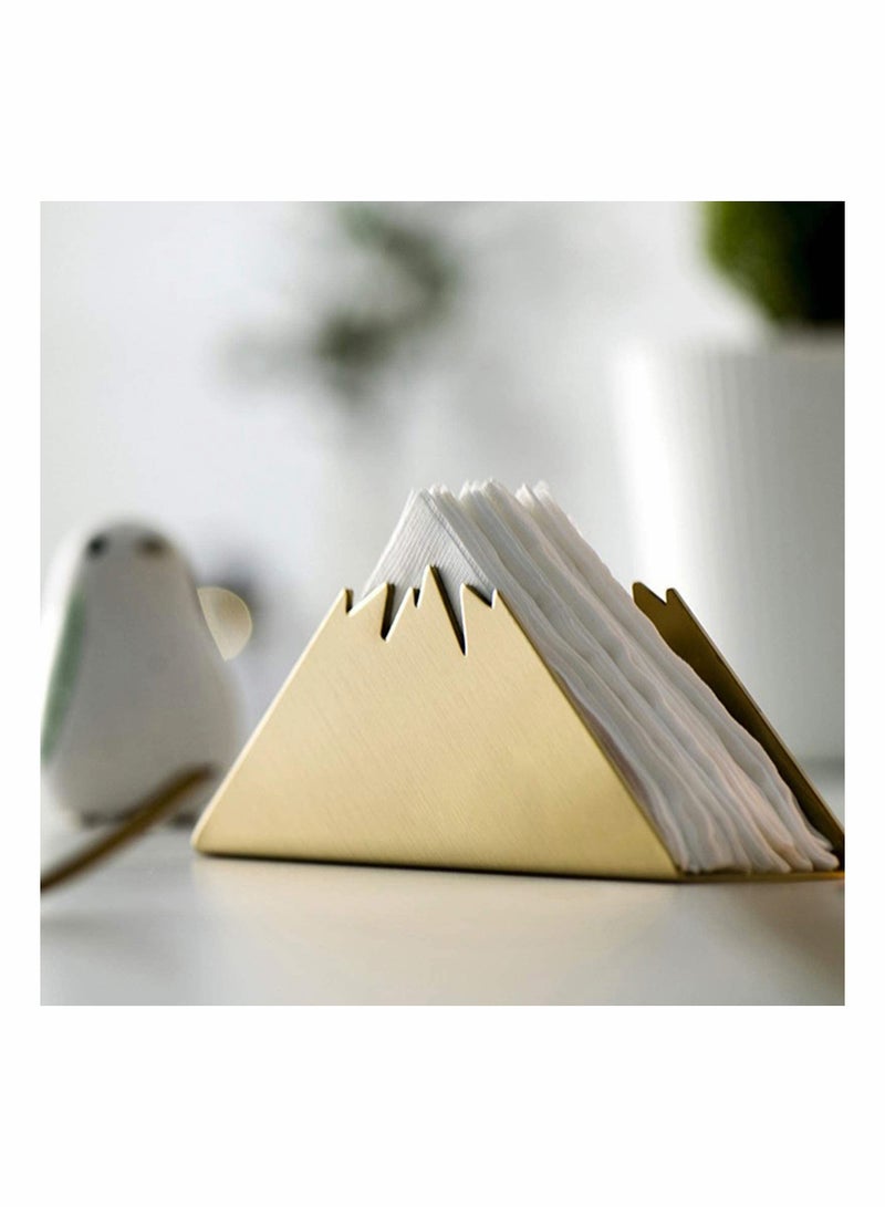 Gold Napkin Holder Freestanding Steel Tissue Dispenser Paper for Dining Table Kitchen Countertop Guest Towel (Mountain) - Image 5