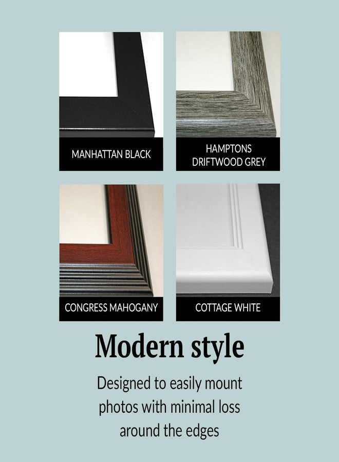 كرييتف بكتشر فريمز إطار صور إبداعي بأربعة فتحات، مصنوع من خشب البحر، بواجهة زجاجية، يتسع لصور مقاس 5 × 7 بوصة، بالإضافة إلى إطار أبيض مقاس 10 × 24 بوصة. - Image 3