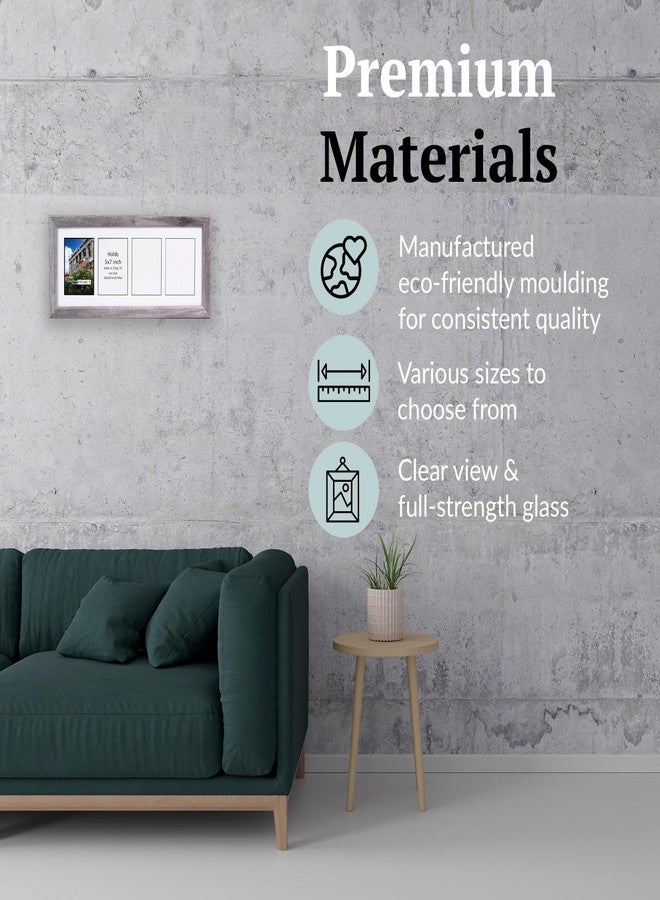 كرييتف بكتشر فريمز إطار صور إبداعي بأربعة فتحات، مصنوع من خشب البحر، بواجهة زجاجية، يتسع لصور مقاس 5 × 7 بوصة، بالإضافة إلى إطار أبيض مقاس 10 × 24 بوصة. - Image 5