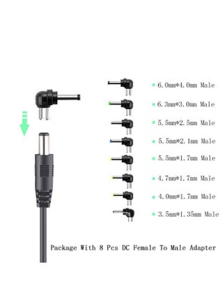 Universal 5V USB to DC 5V Power Cord 5.5 2.1 mm Plug Connector Tip Jack Charging Cable with 8 Connector Tips for POS Machine Credit Card Terminal Barcode Scanner - view 2