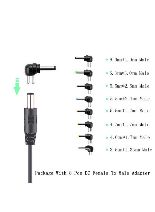 SJet - Universal 5V USB to DC 5V Power Cord 5.5 2.1 mm Plug Connector Tip Jack Charging Cable with 8 Connector Tips for POS Machine Credit Card Terminal Barcode Scanner - Image 1