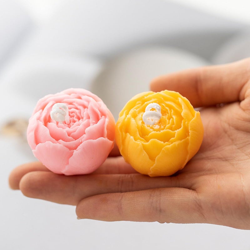 SOFTCREATO Rose Bud Shape Candle Molds I 3D Peony Flower Silicone Wax Mould I for DIY Handmade Ornament Chocolate, Dessert, Cake Decor, Aromatherapy, Soap, Resin Casting, Art Craft - 1 Cavity (B) - Image 4