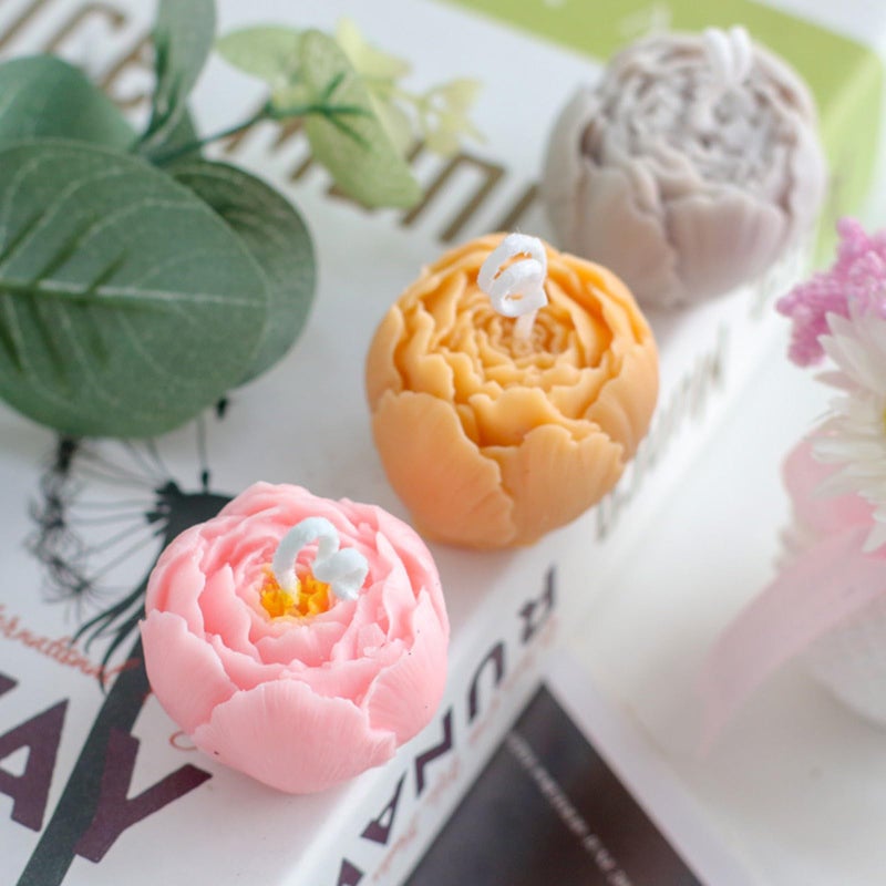 SOFTCREATO Rose Bud Shape Candle Molds I 3D Peony Flower Silicone Wax Mould I for DIY Handmade Ornament Chocolate, Dessert, Cake Decor, Aromatherapy, Soap, Resin Casting, Art Craft - 1 Cavity (B) - Image 5