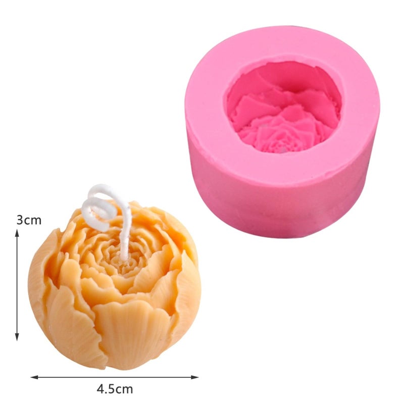 SOFTCREATO Rose Bud Shape Candle Molds I 3D Peony Flower Silicone Wax Mould I for DIY Handmade Ornament Chocolate, Dessert, Cake Decor, Aromatherapy, Soap, Resin Casting, Art Craft - 1 Cavity (B) - Image 3