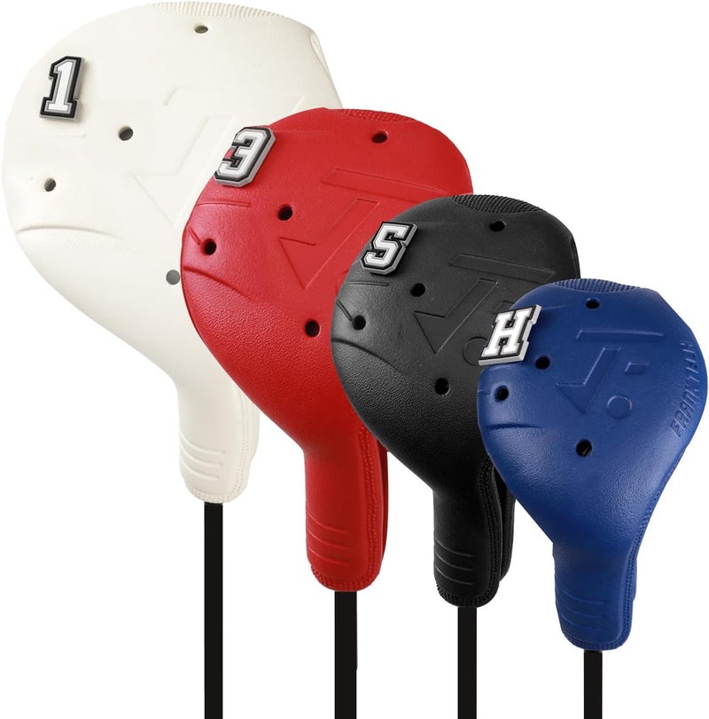FRANKTECH Golf Head Covers, EVA Plastic Golf Club Covers for Driver Fairway Woods Hybrid, Driver Headcover with Pins, Fit All Right-Handed Golf Clubs, Easy On Off, Washable - Image 1