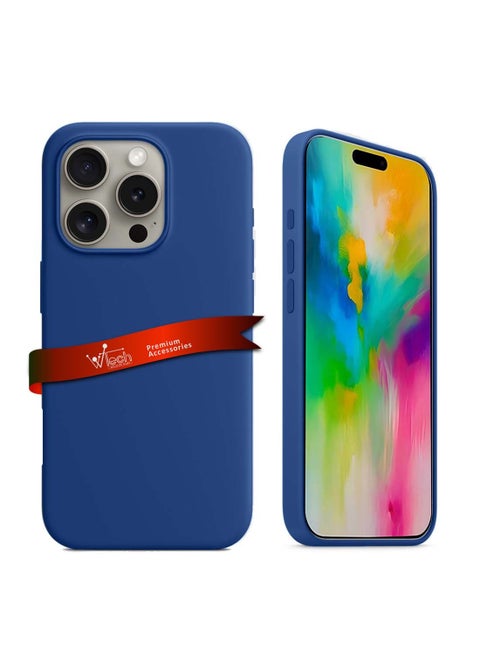Apple iPhone 16 Pro Max 2024 Premium Liquid Silicone Case Cover - Navy Blue
