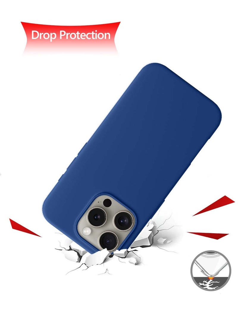 Apple iPhone 16 Pro Max 2024 Premium Liquid Silicone Case Cover - Navy Blue