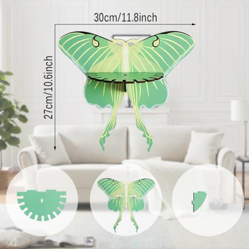 JruiZhp Butterfly Shelf， 1Pcs Green Butterfly Wooden Whimsigoth Decor Shelf Hanging Wall Shelf Floating Holder Shelves Storage Rack for Home Decoration - Image 2