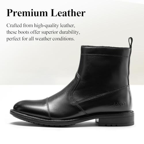 Arkbird Mens Dress Boots, Genuine Leather Side Zipper Casual Pull-On Ankle Boots for Business Casual - Image 3