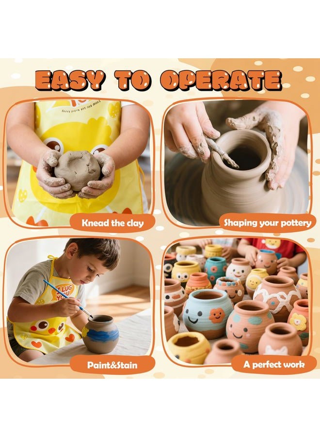 Skirfy Mini Pottery Wheel Machine Kit for Beginners Kids with Light,Electric Ceramic Wheel with Foot Pedal&Painting Kit, Adjustable Speed,Clay Spinner DIY Tools for Art Craft Birthday (Brown) - Image 5