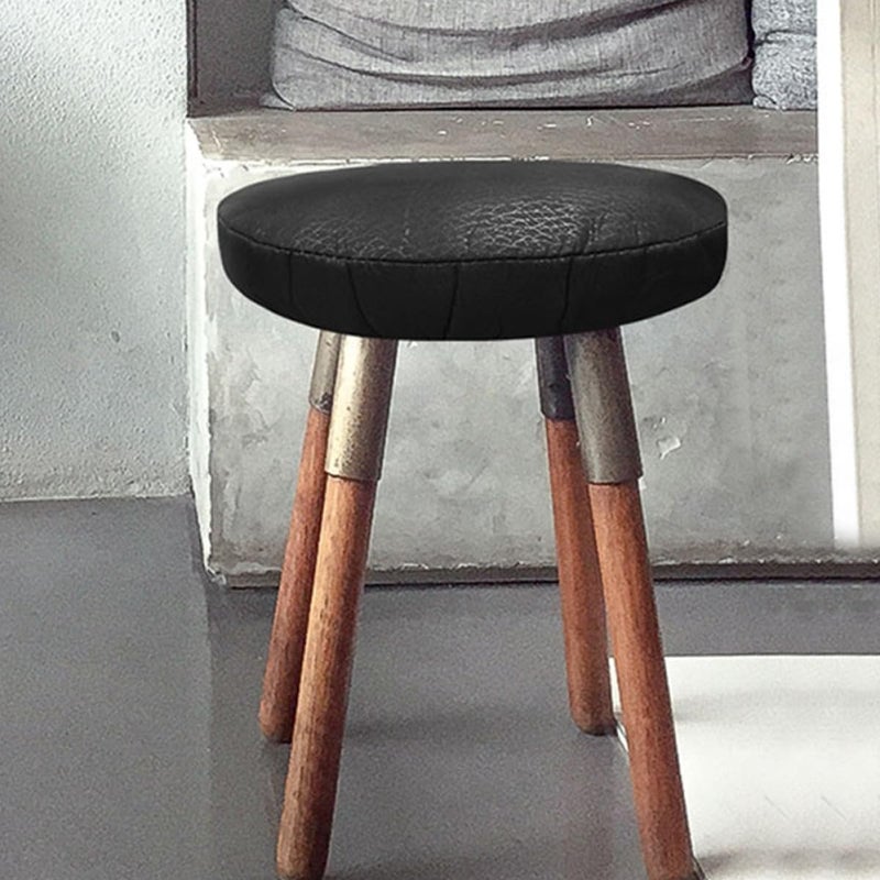GALPADA Bar Stool Slipcovers 33cm Diameter Waterproof Pu Fabric Elastic Stretch Stool Covers for Kitchen and Bar Chairs, Washable Cushion Covers Black - Image 4
