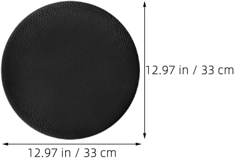 GALPADA Bar Stool Slipcovers 33cm Diameter Waterproof Pu Fabric Elastic Stretch Stool Covers for Kitchen and Bar Chairs, Washable Cushion Covers Black - Image 2