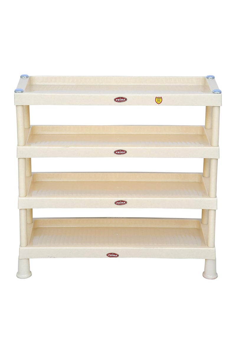 Prima Plastic Shoe Rack Storage Organizer Shelves for Home Living Room Bedroom 4 Shelves - Image 1