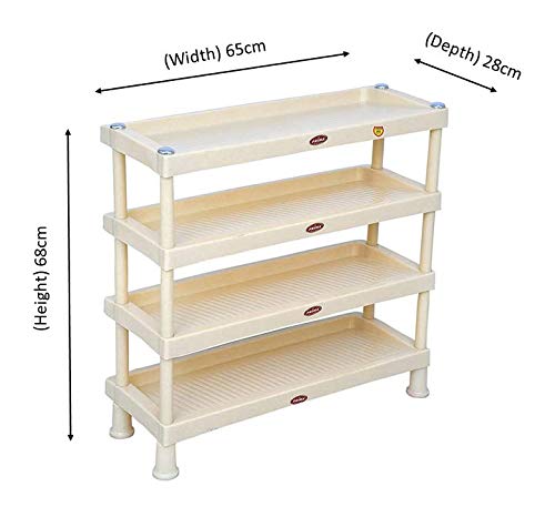 Prima Plastic Shoe Rack Storage Organizer Shelves for Home Living Room Bedroom 4 Shelves - Image 2