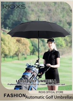 RIOXS Extra Large Size Automatic Open Double Layer Golf Umbrellas Waterproof Windproof  Sun Rain Protection Umbrella with Comfortable Handle  - Image 2