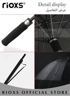 RIOXS Extra Large Size Automatic Open Double Layer Golf Umbrellas Waterproof Windproof  Sun Rain Protection Umbrella with Comfortable Handle  - Image 4
