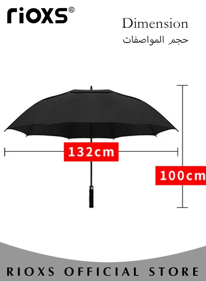 RIOXS - Extra Large Size Automatic Open Double Layer Golf Umbrellas Waterproof Windproof  Sun Rain Protection Umbrella with Comfortable Handle - Image 1