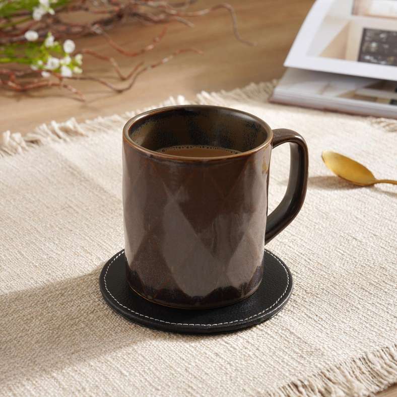 Pan Home Novato Reactive Glaze Stoneware Mug 340Ml -Dark Brown