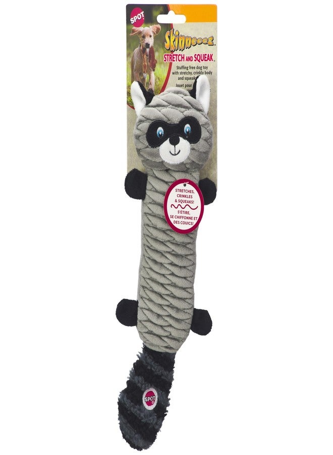 SPOT Skinneeez Stretch and Squeak Dog Toy - Stuffing-Free Stretchy Toy with Crinkle and Squeaker, Fun for Dogs to Tug and Fetch, Assorted Animal Characters - Beaver, Raccoon, or Fox - 13in - Image 1