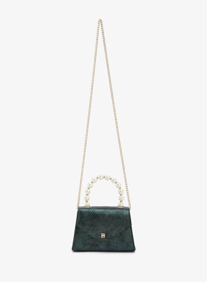 Flora Bella By Shoexpress Pearl Handle  Handbag With Detachable Shoulder Strap - Image 2