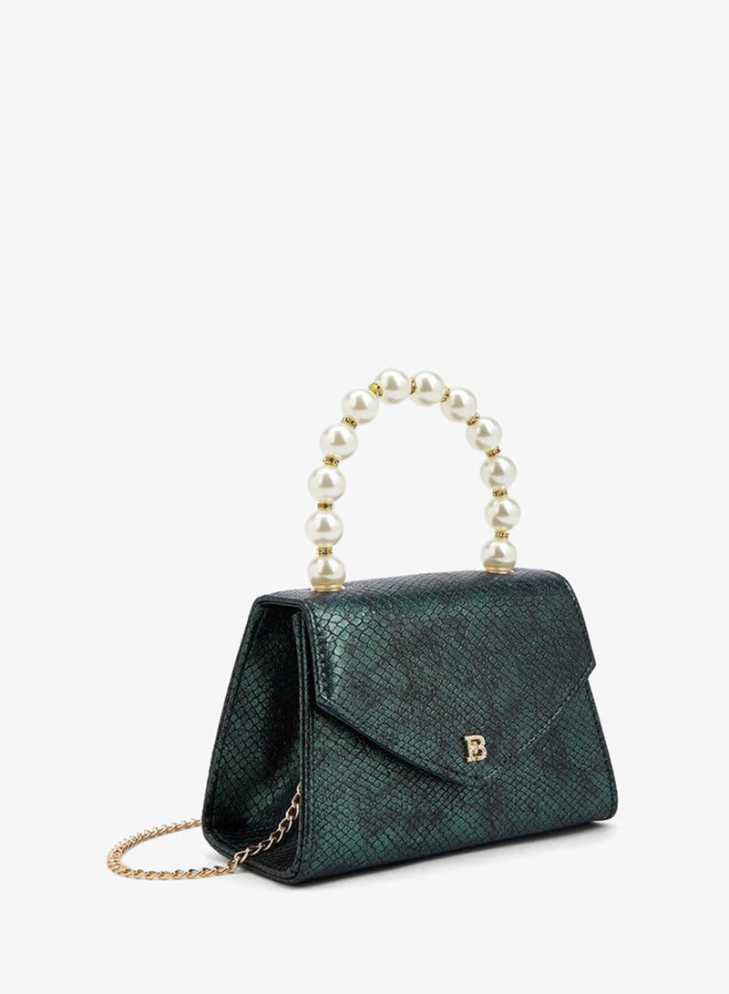 Flora Bella By Shoexpress Pearl Handle  Handbag With Detachable Shoulder Strap - Image 3