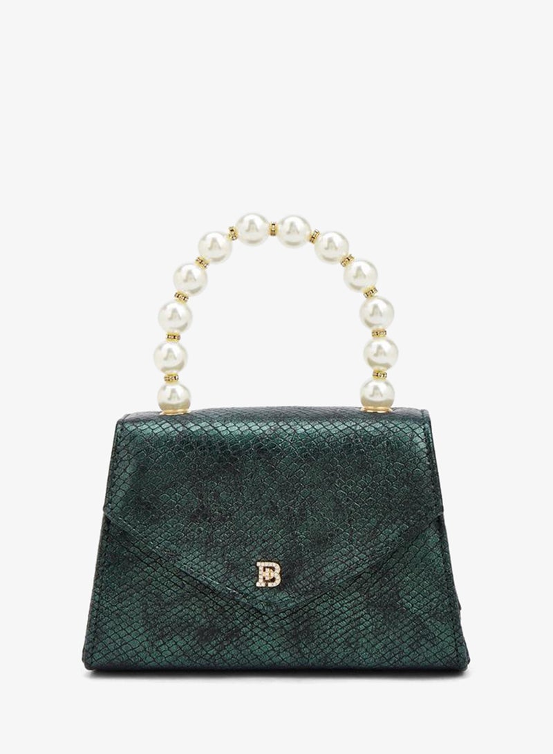 Flora Bella By Shoexpress Pearl Handle  Handbag With Detachable Shoulder Strap - Image 1