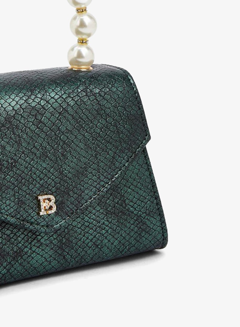 Flora Bella By Shoexpress Pearl Handle  Handbag With Detachable Shoulder Strap - Image 4