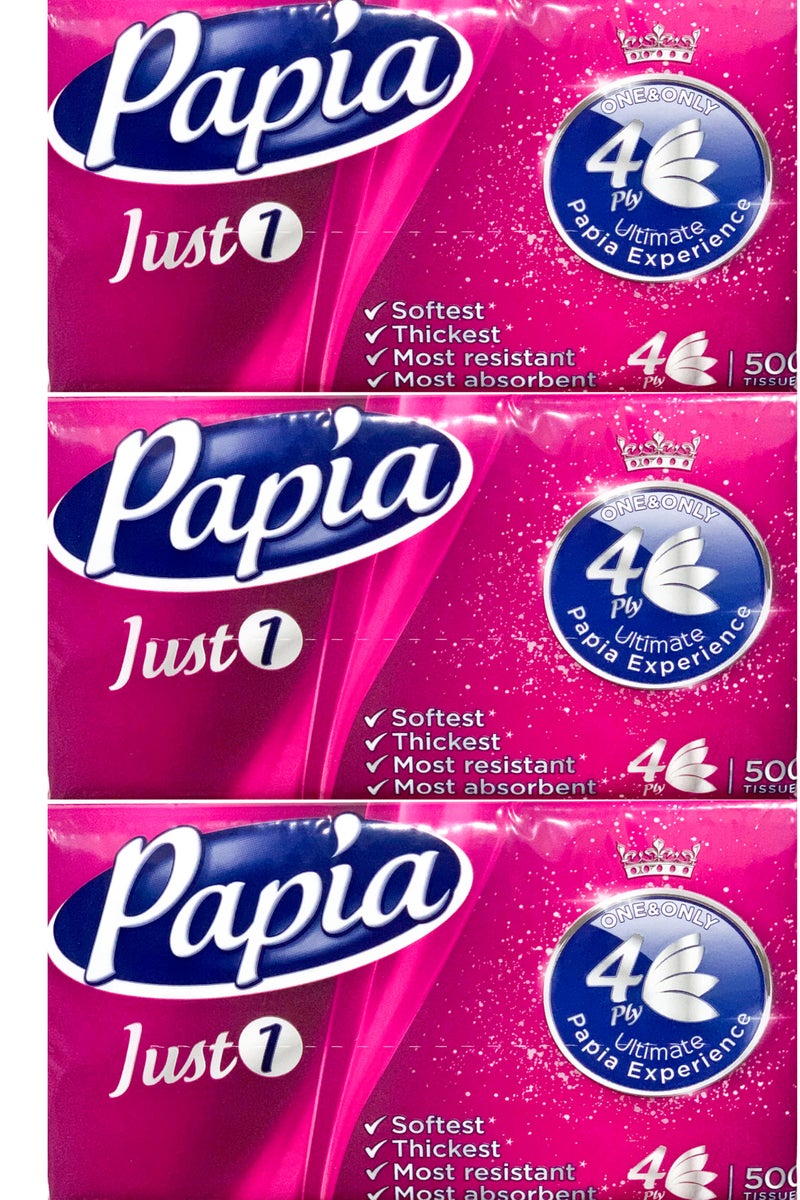 Papia Facial Tissue Silky Softness 500 (3pc)
