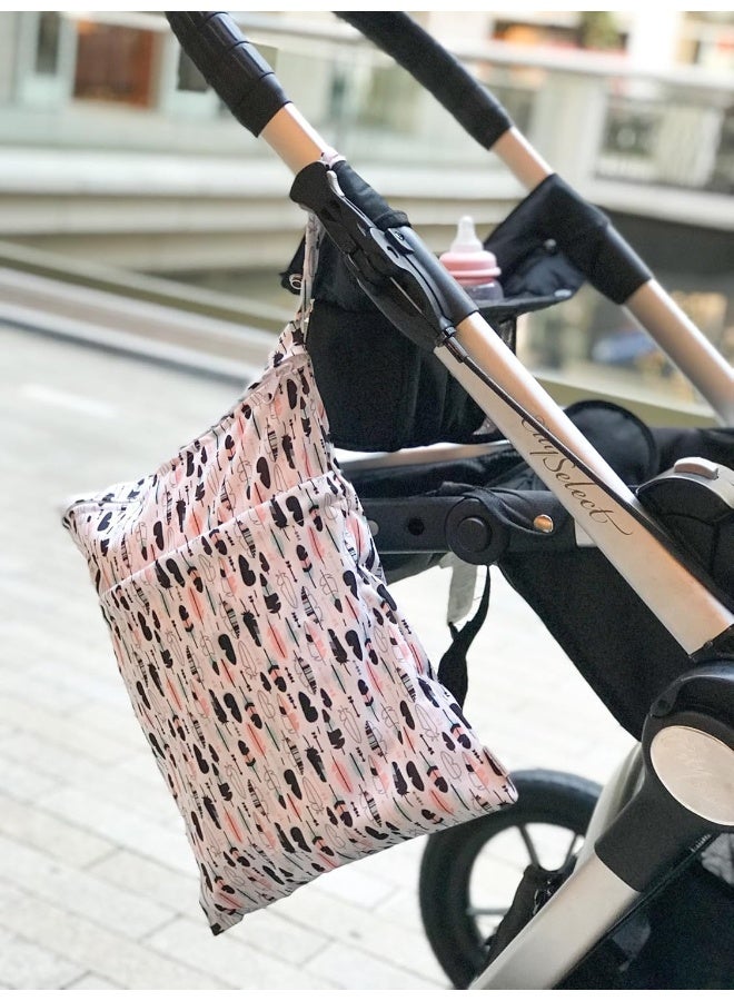 ALVABABY 3pcs Baby Cloth Diaper Wet/Dry Bags|Waterproof Reusable with Two Zippered Pockets|Travel, Beach, Pool, Daycare, Soiled Baby Items,Yoga?Gym Bag for Swimsuits or Wet Clothes 3L-H1 - Image 3
