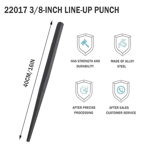 HNF 22017 3/8-Inch Line-Up Punch,Cone 7/8” to 3/8”，15” Long (Set of 1) - Image 3