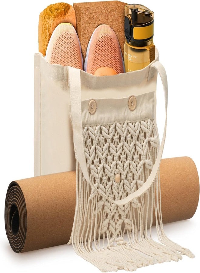 COTTONCUBE Macrame Yoga mat Bag Bohemian Handbags for gym Garden - Image 2