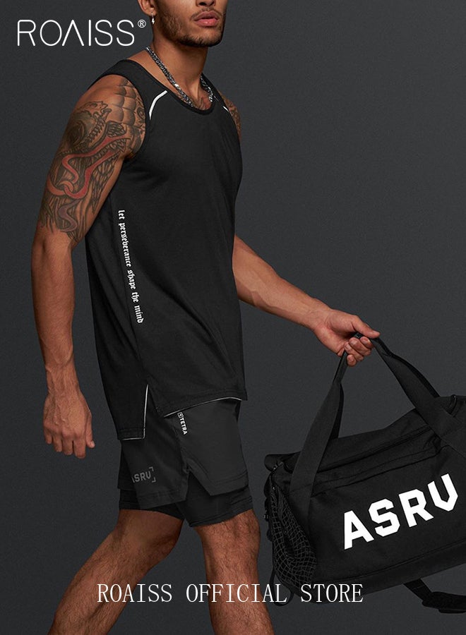 roaiss Unisex Multifunctional Large Capacity Sports Bag Independent Shoe Position Dry and Wet Separation Fitness Shoulder Bag Oxford Cloth Fabric Wearresistant Training Travel Outdoor Luggage Bag - Image 2
