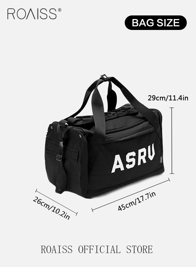 roaiss Unisex Multifunctional Large Capacity Sports Bag Independent Shoe Position Dry and Wet Separation Fitness Shoulder Bag Oxford Cloth Fabric Wearresistant Training Travel Outdoor Luggage Bag - Image 4