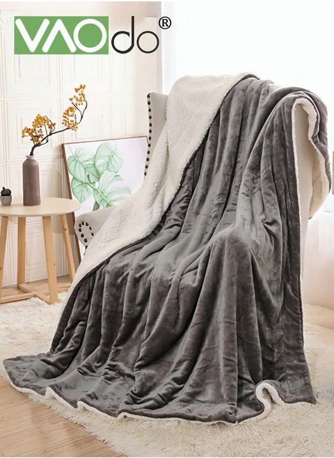 Fleece Blanket Super Soft King Size Fleece Throw Blanket Warm and Cozy Reversible Plush Suitable for Office Bedroom Living Room 180*200cm