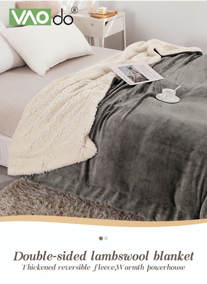 VAOdo Fleece Blanket Super Soft King Size Fleece Throw Blanket Warm and Cozy Reversible Plush Suitable for Office Bedroom Living Room 180*200cm  - Image 2