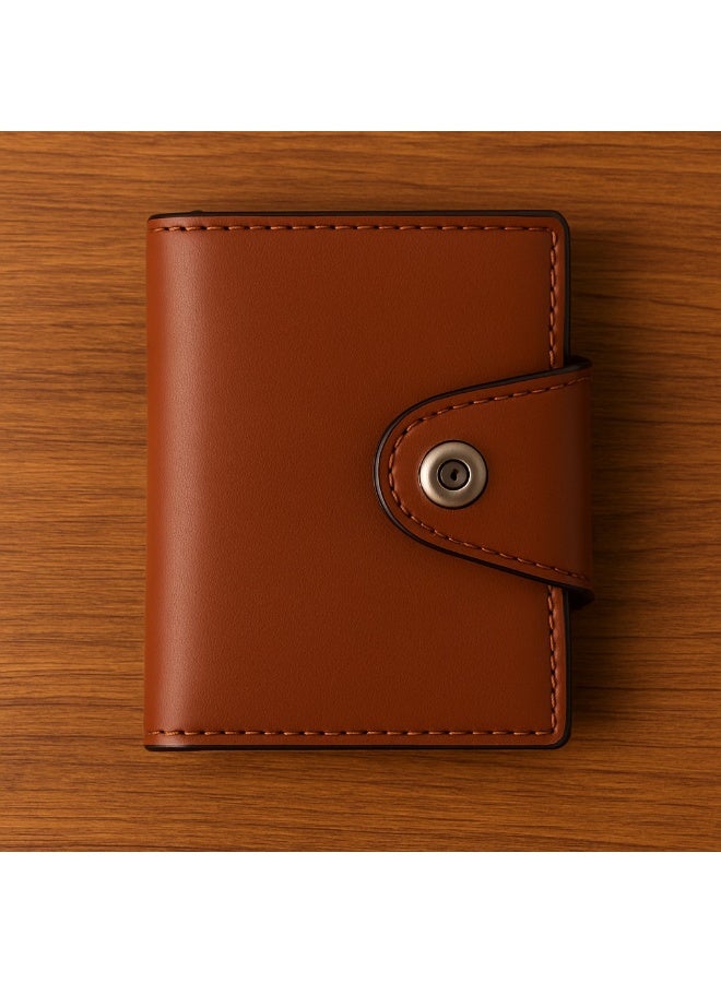 zoba Men's Small Leather Wallet with Safety Capsule - Lightweight Design Perfect for Cards and Cash - Havana-244  - Image 1