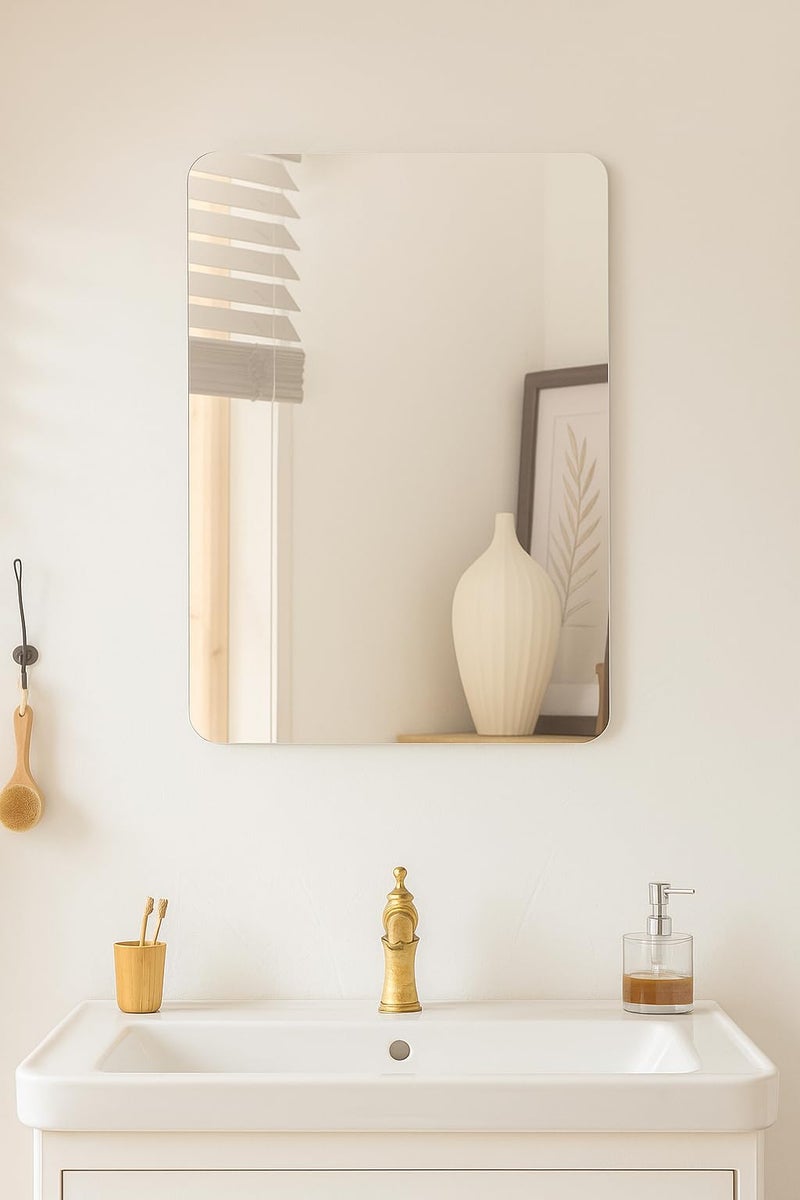 CDM Simple 12x18 Frameless Wall Mirror – Lightweight and Versatile – Adds Depth to Any Room – Clear Glass with Smooth Finish for Modern Living Spaces - Image 1