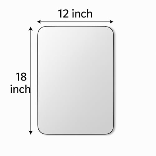 CDM Simple 12x18 Frameless Wall Mirror – Lightweight and Versatile – Adds Depth to Any Room – Clear Glass with Smooth Finish for Modern Living Spaces - Image 3