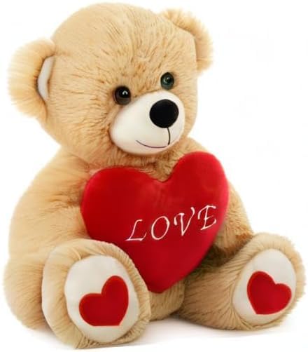 RVA Soft Toys Teddy Bear with Red Heart for Girl Valentine's Day Bear Stuffed Animal Plush Toy Lovable and Huggable Gift for Birthdays & Special Occasions (Brown) (Size 14 Inch) - Image 2