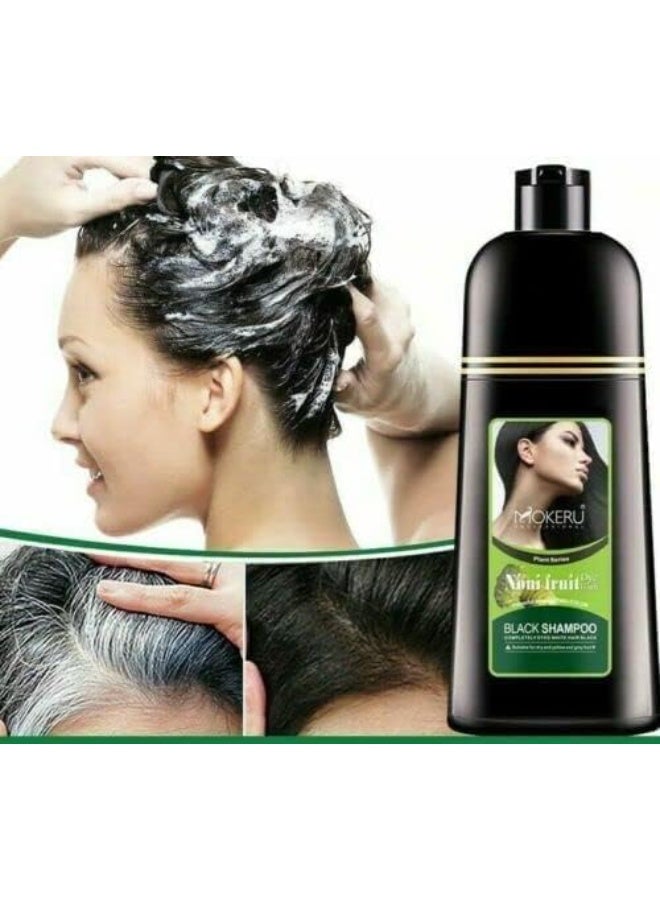 MOKERU Noni Fruit Black Hair Dye Shampoo 500ml - Image 4