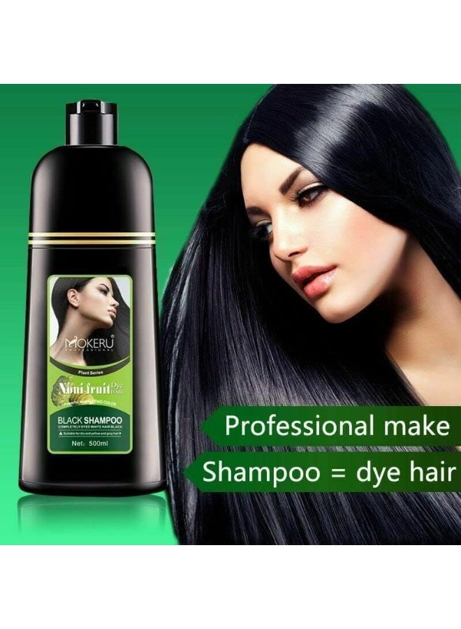 MOKERU Noni Fruit Black Hair Dye Shampoo 500ml - Image 1