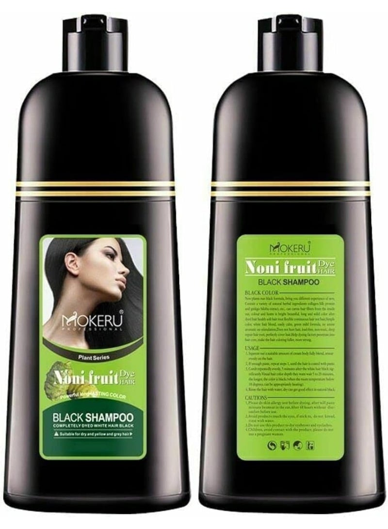 MOKERU Noni Fruit Black Hair Dye Shampoo 500ml - Image 2