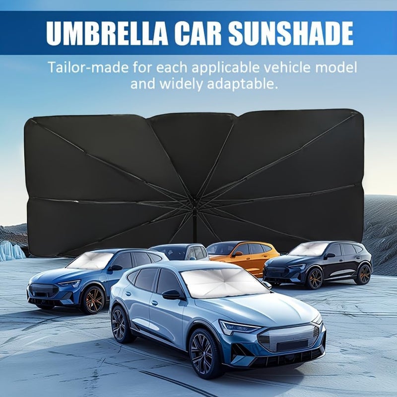 Foldable Windshield Sun Shade Umbrella, 55" x 31" Reflective Car Window Cover for Front Window Heat Insulation Protection - Image 5